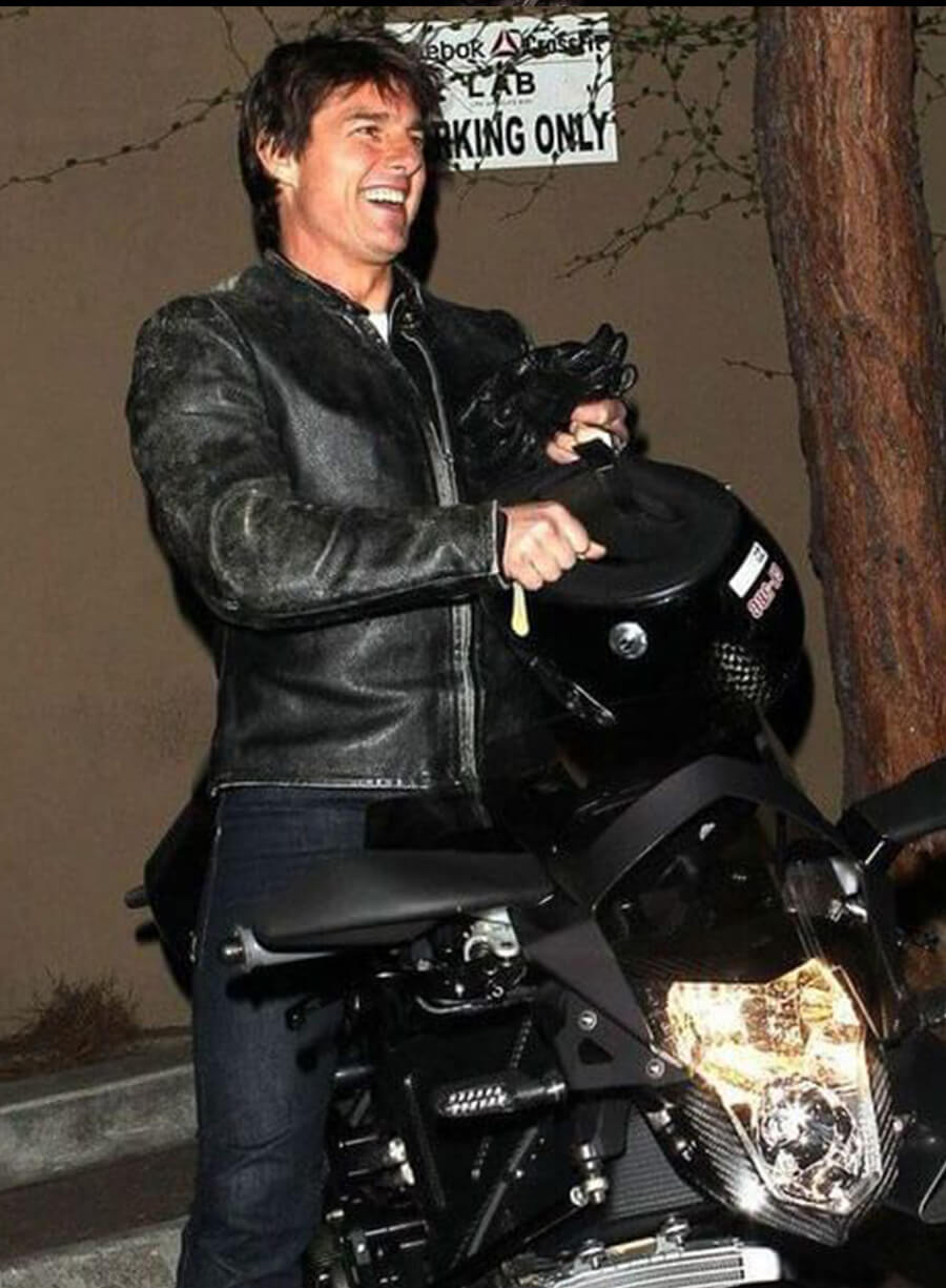 Harpoon Tom Cruise Distressed Motorcycle Inspired Black Original Leather Biker Jacket