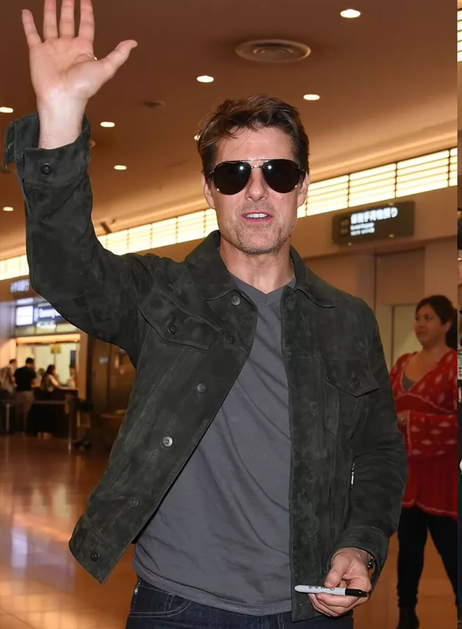 Harpoon Tom Cruise Inspired Green Suede Leather Leather Jacket