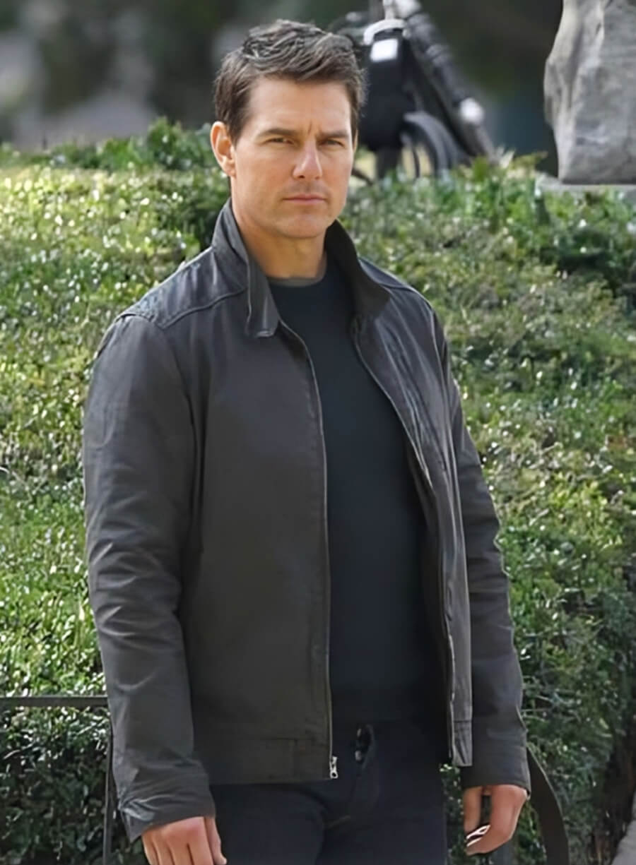 Harpoon Tom Cruise Inspired Black Leather Jacket - Jack Reacher: Never Go Back Style