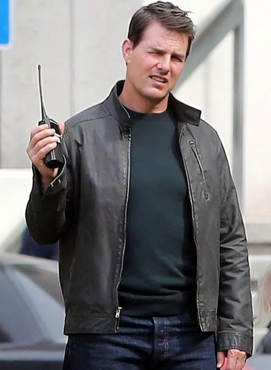 Harpoon Tom Cruise Inspired Black Leather Jacket - Jack Reacher: Never Go Back Style