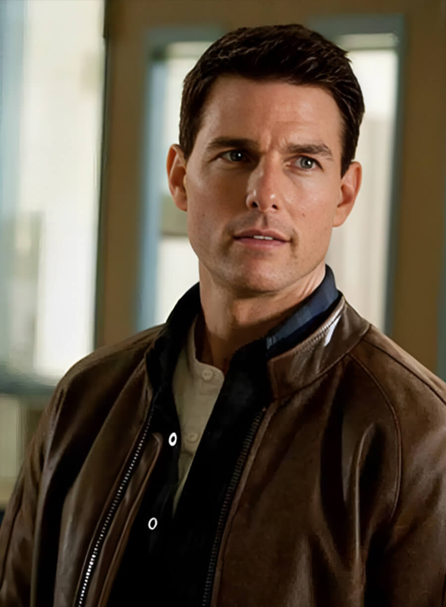 Harpoon Tom Cruise Inspired Brown Leather Jacket - Jack Reacher Style