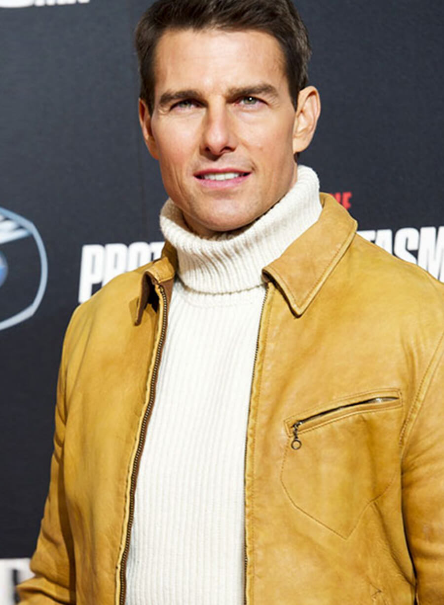 Harpoon Tom Cruise Inspired Yellow Orignal Leather Leather Jacket - Mission Impossible 4 Style