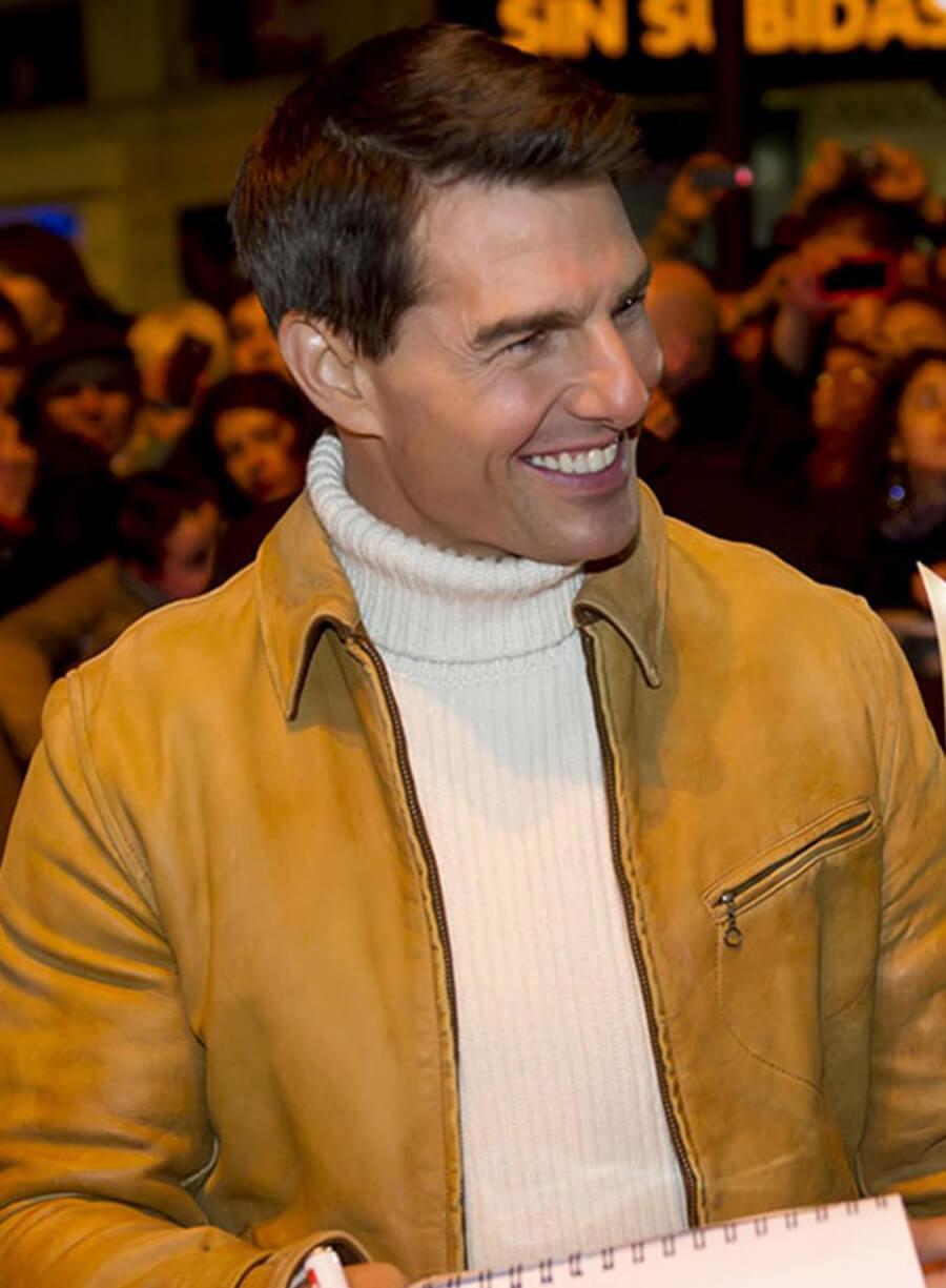 Harpoon Tom Cruise Inspired Yellow Orignal Leather Leather Jacket - Mission Impossible 4 Style
