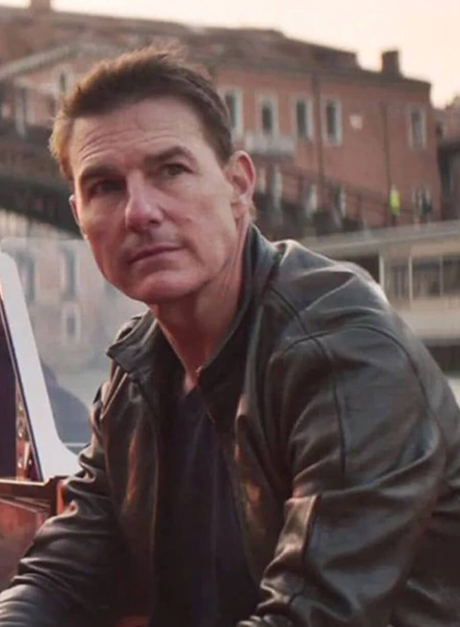 Harpoon Ethan Hunt Inspired Black Real Leather Leather Jacket - Mission Impossible Dead Reckoning Style