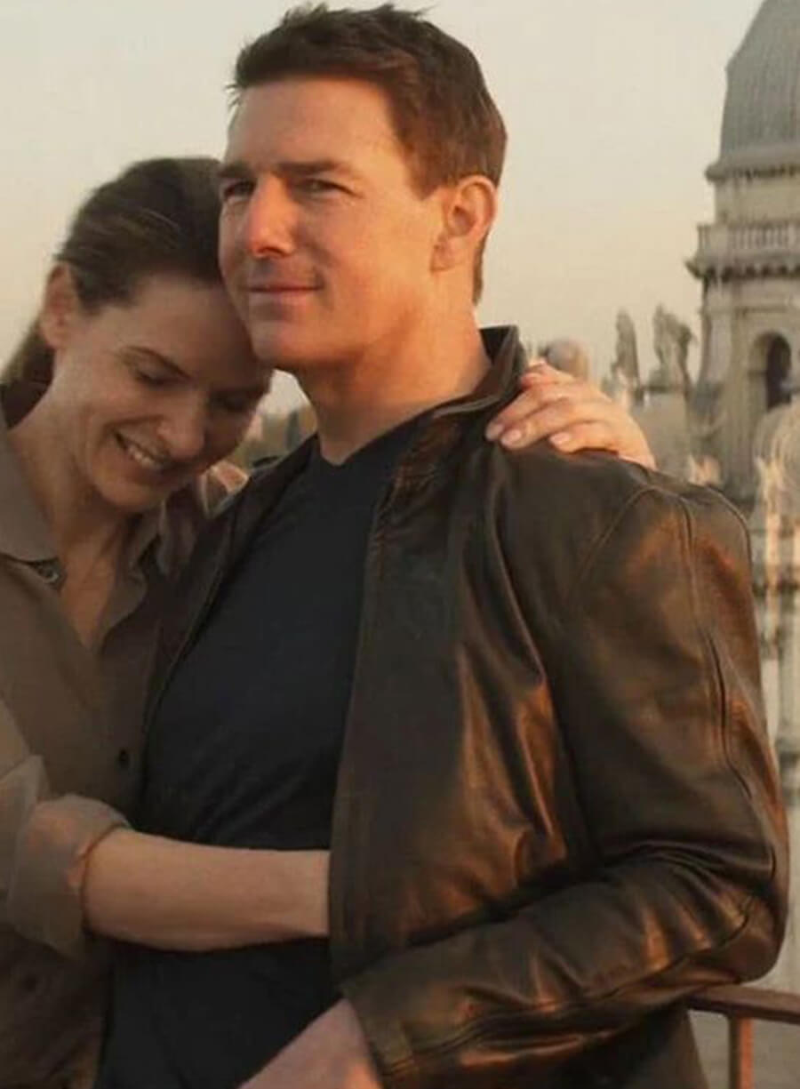 Harpoon Ethan Hunt Inspired Black Real Leather Leather Jacket - Mission Impossible Dead Reckoning Style
