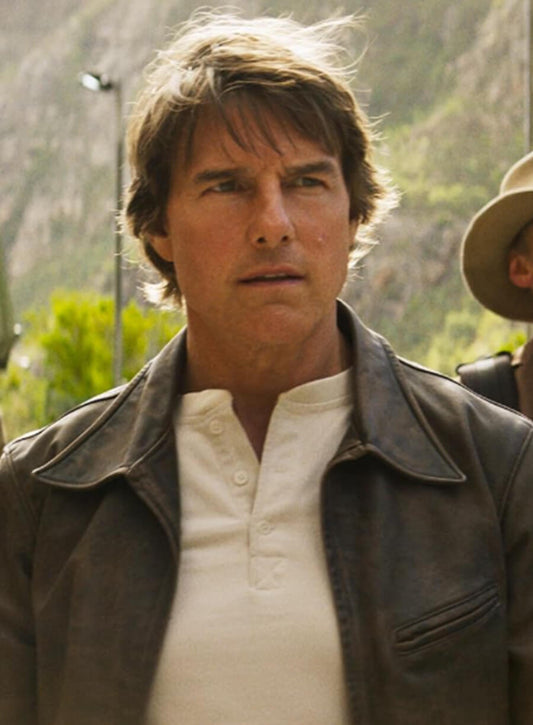 Harpoon Ethan Hunt Inspired Brown Leather Jacket - Mission: Impossible - The Final Reckoning 2025 Style