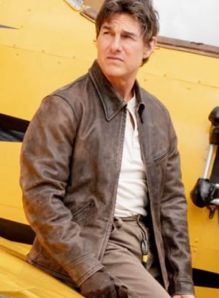 Harpoon Ethan Hunt Inspired Brown Leather Jacket - Mission: Impossible - The Final Reckoning 2025 Style
