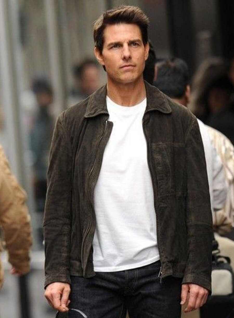 Harpoon Tom Cruise Inspired Black Suede Leather Leather Jacket - Oblivion Style