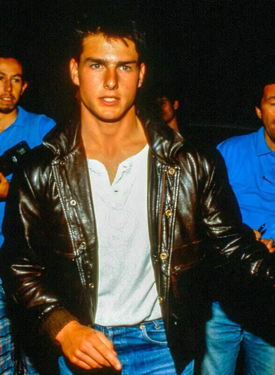 Harpoon Tom Cruise Party At Rox Club Inspired Black Leather Jacket