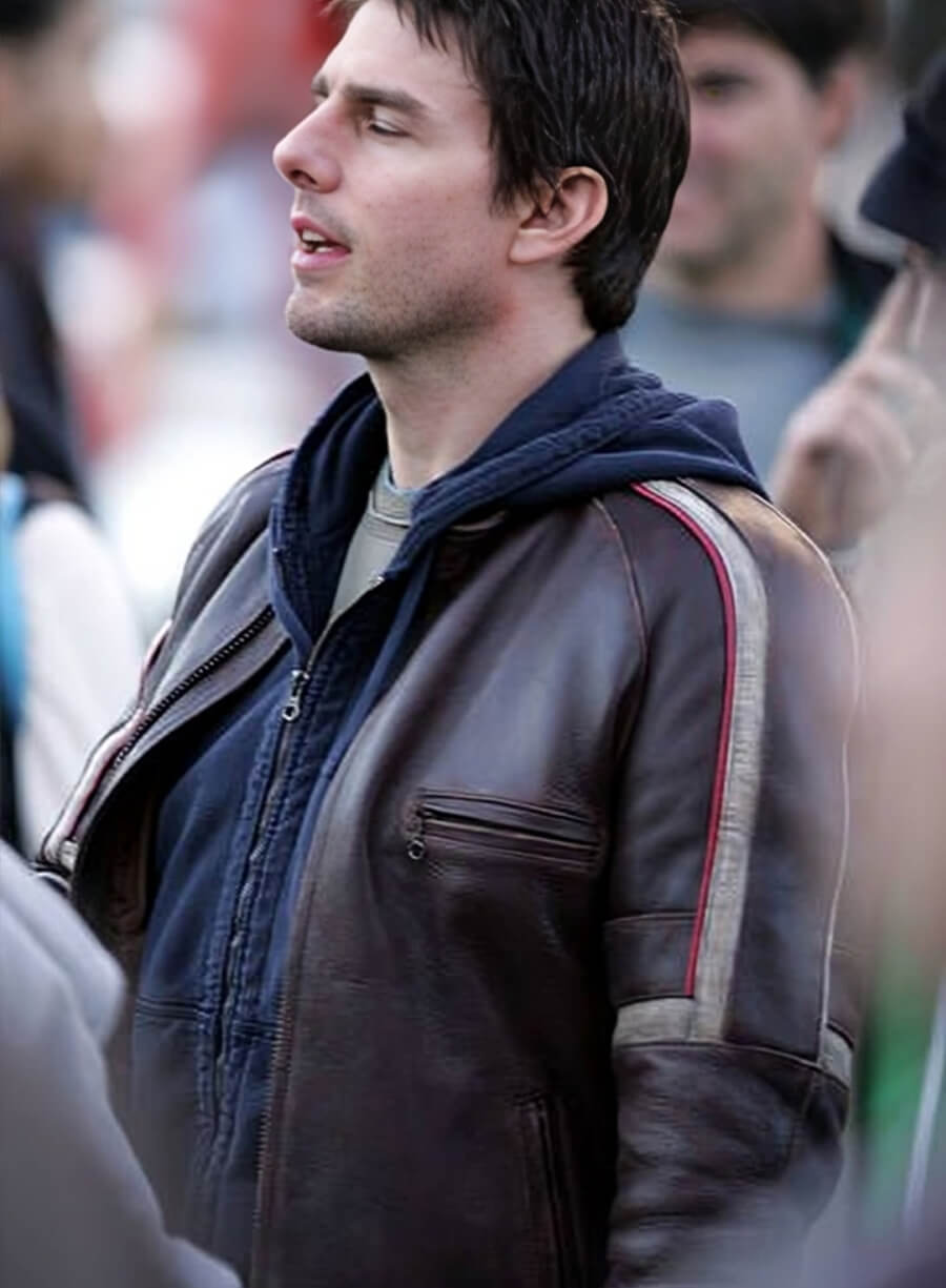 Harpoon Tom Cruise Inspired Brown Real Leather Leather Jacket - War of the Worlds Style