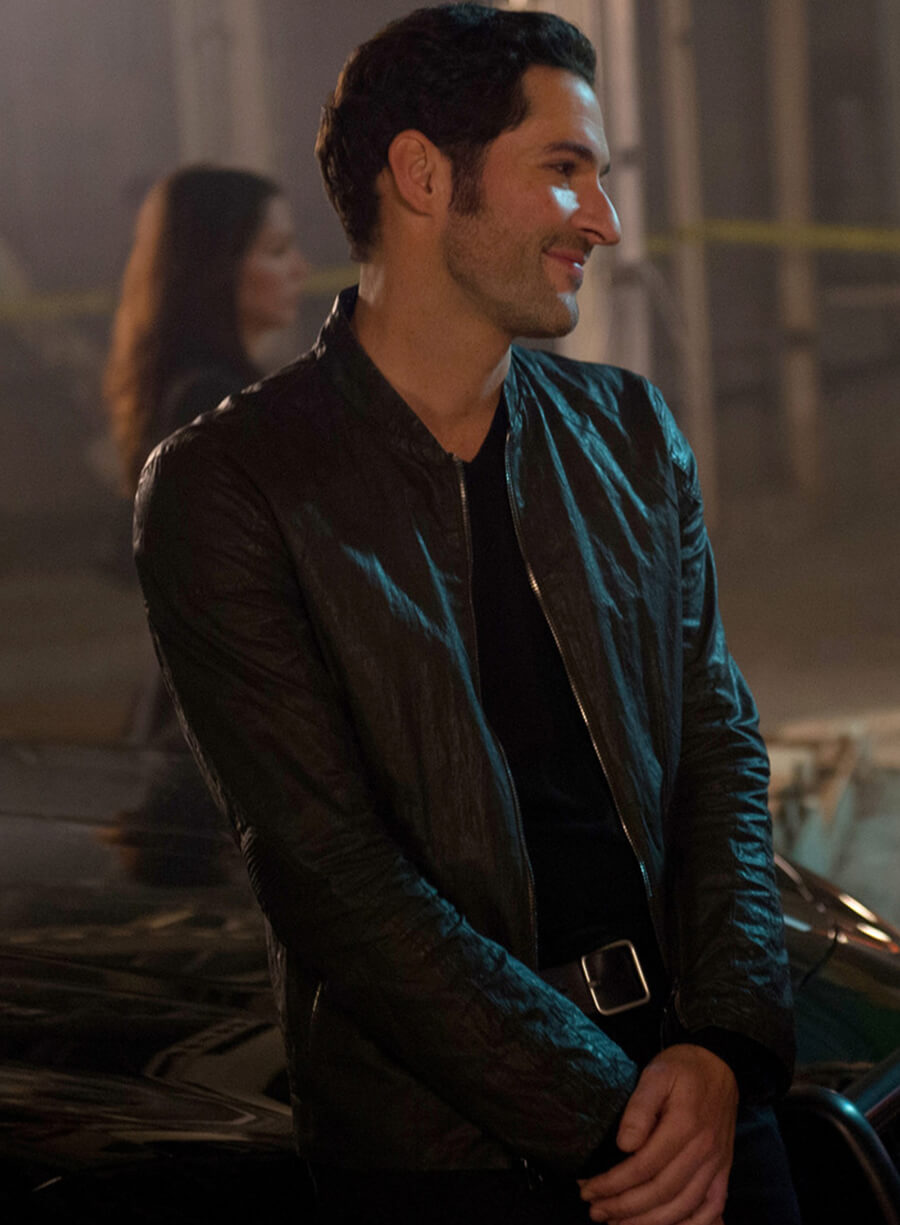 Harpoon Lucifer Morningstar Inspired Black Leather Jacket - Lucifer S01 Style
