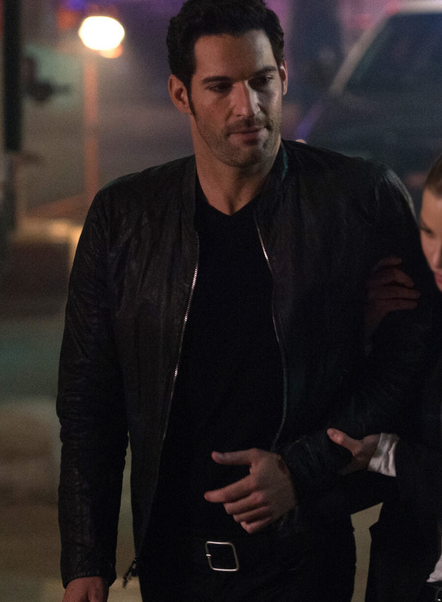 Harpoon Lucifer Morningstar Inspired Black Leather Jacket - Lucifer S01 Style