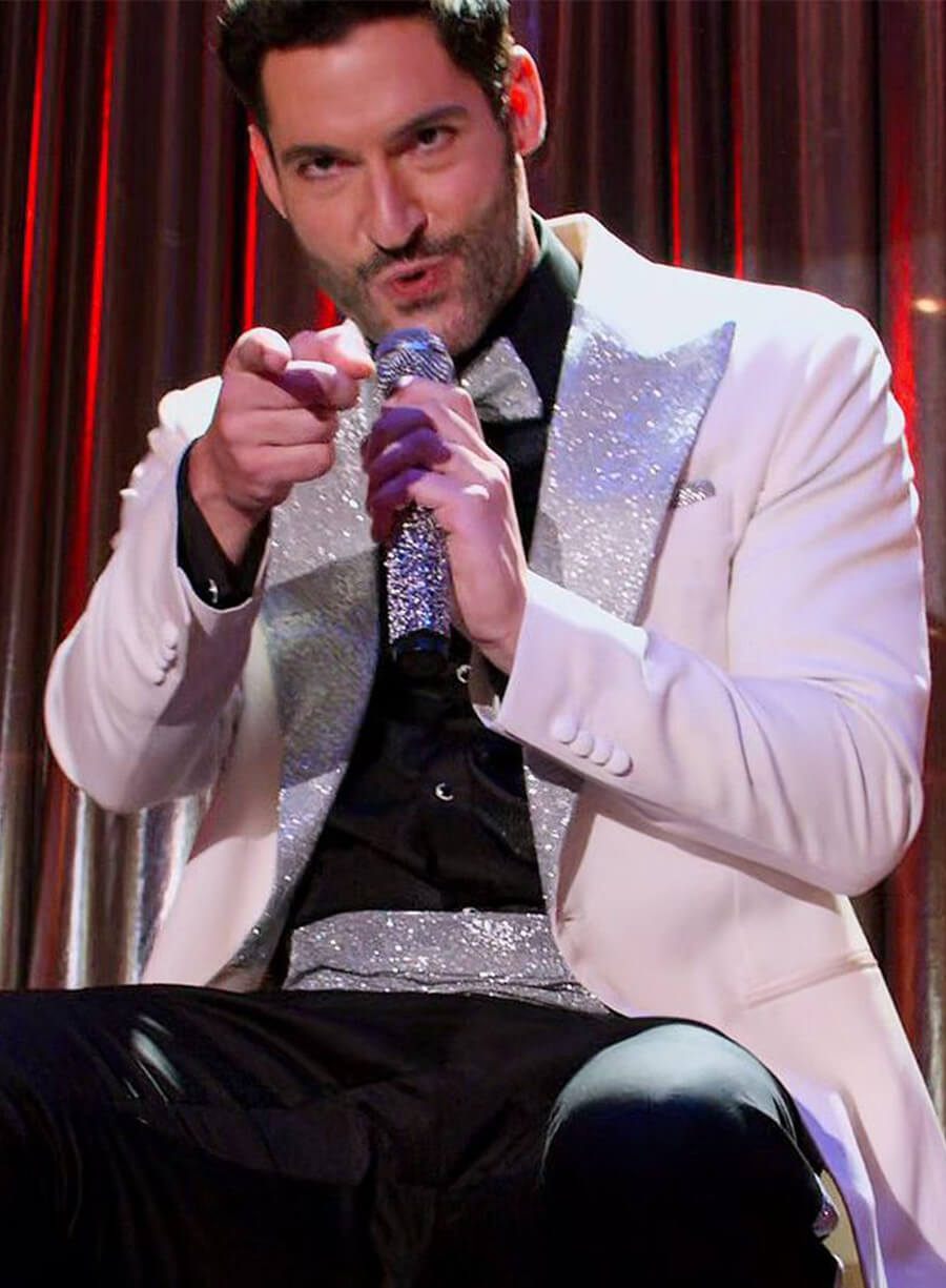 Harpoon Lucifer Morningstar Inspired White Leather Jacket - Lucifer S06 Style