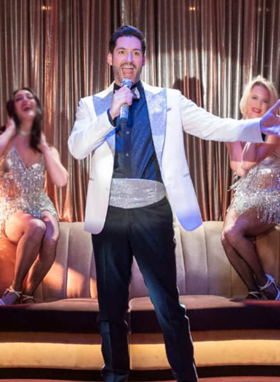 Harpoon Lucifer Morningstar Inspired White Leather Jacket - Lucifer S06 Style