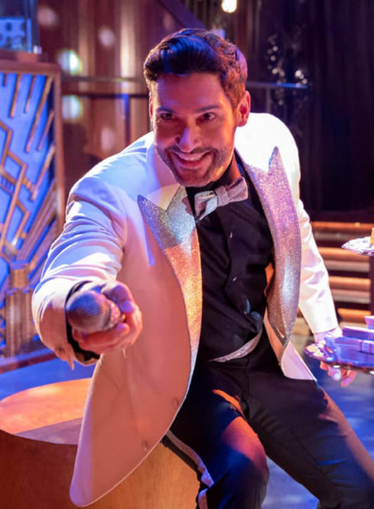 Harpoon Lucifer Morningstar Inspired White Leather Jacket - Lucifer S06 Style