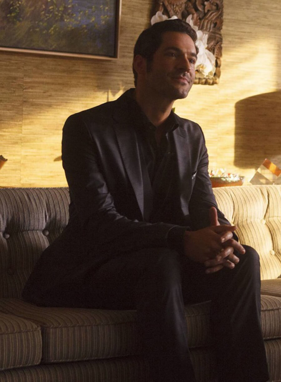 Harpoon Lucifer Morningstar Inspired Black Leather Jacket - Lucifer S01 Style
