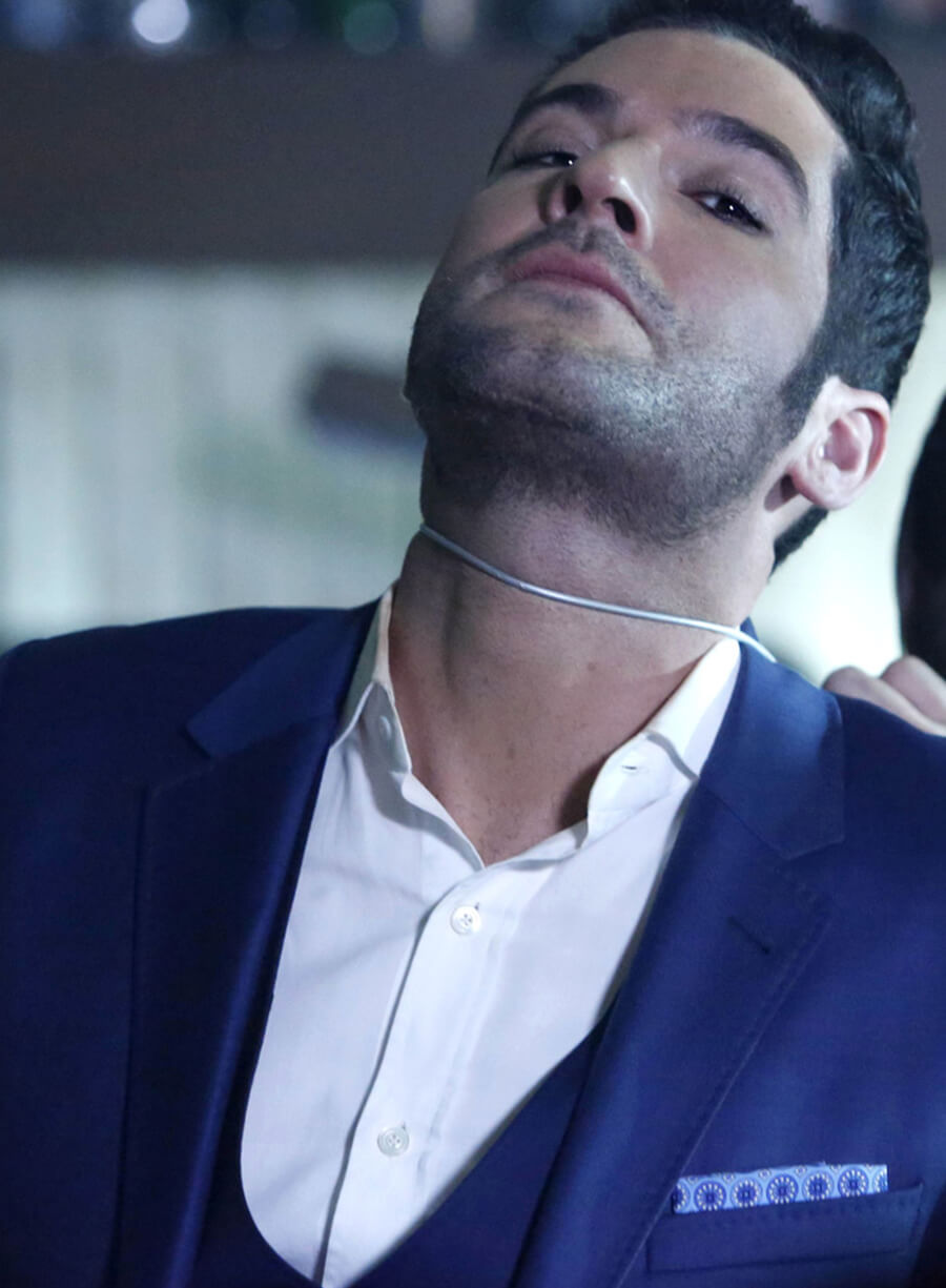 Harpoon Lucifer Morningstar Inspired Blue Leather Jacket - Lucifer S02 Style