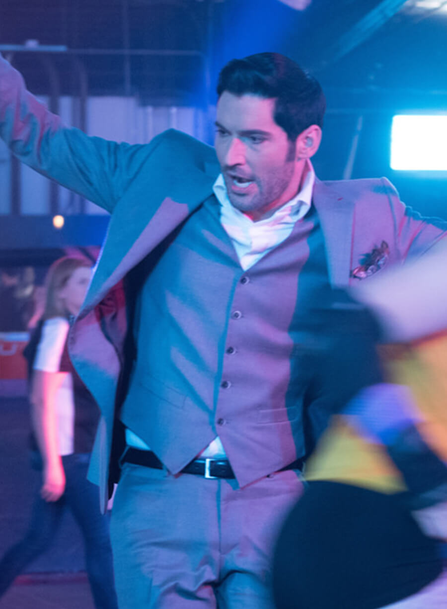 Harpoon Lucifer Morningstar Inspired Grey Leather Jacket - Lucifer S03 Style