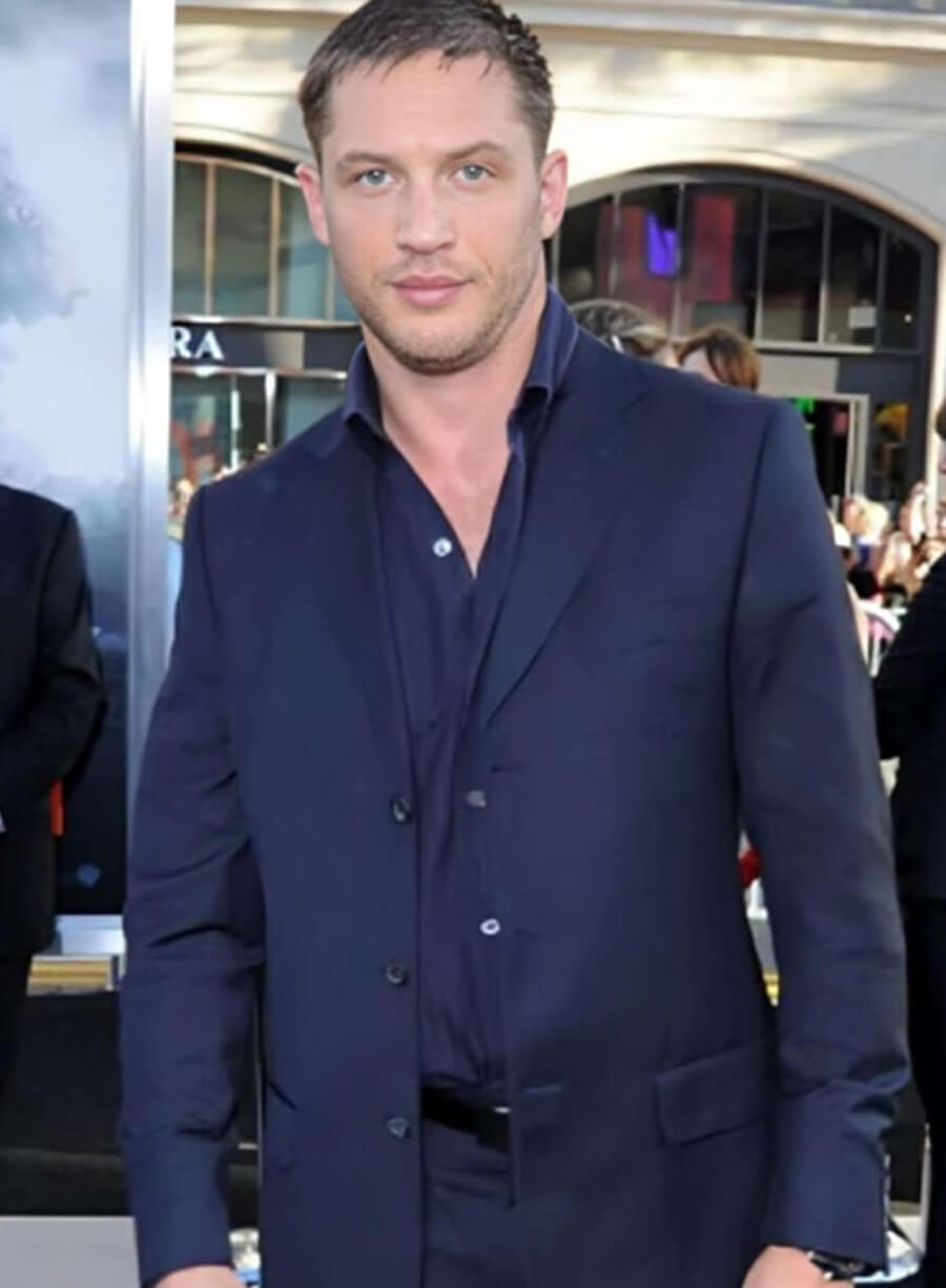 Harpoon Tom Hardy Inspired Blue Plain Fabric Leather Jacket - Inception Style