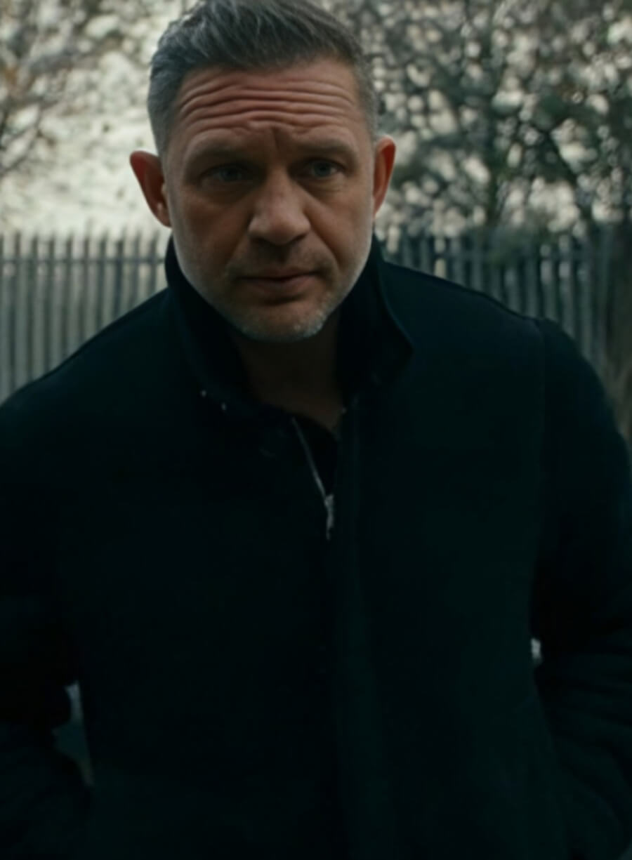 Harpoon Tom Hardy Inspired Black Wool Fabric Wool Jacket - MobLand Tv Series Style