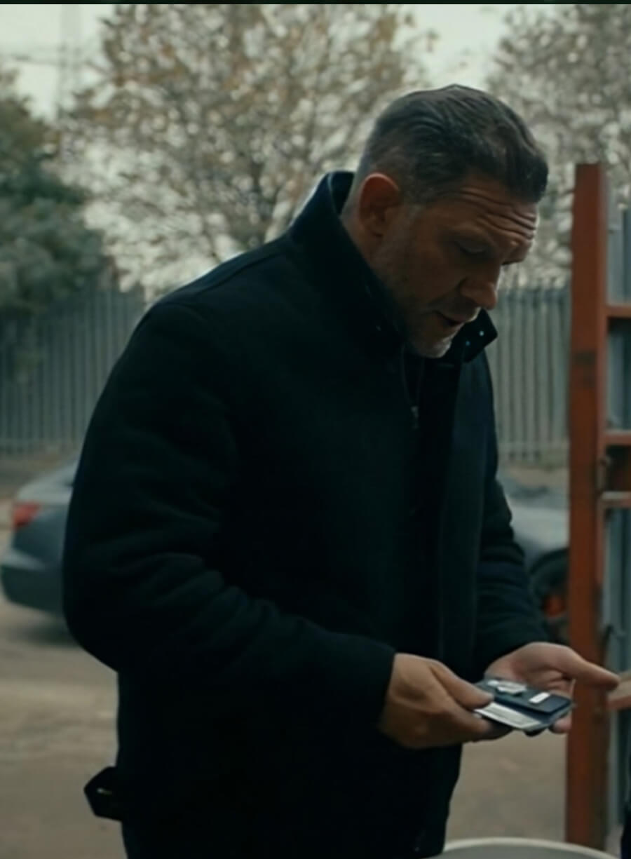 Harpoon Tom Hardy Inspired Black Wool Fabric Wool Jacket - MobLand Tv Series Style