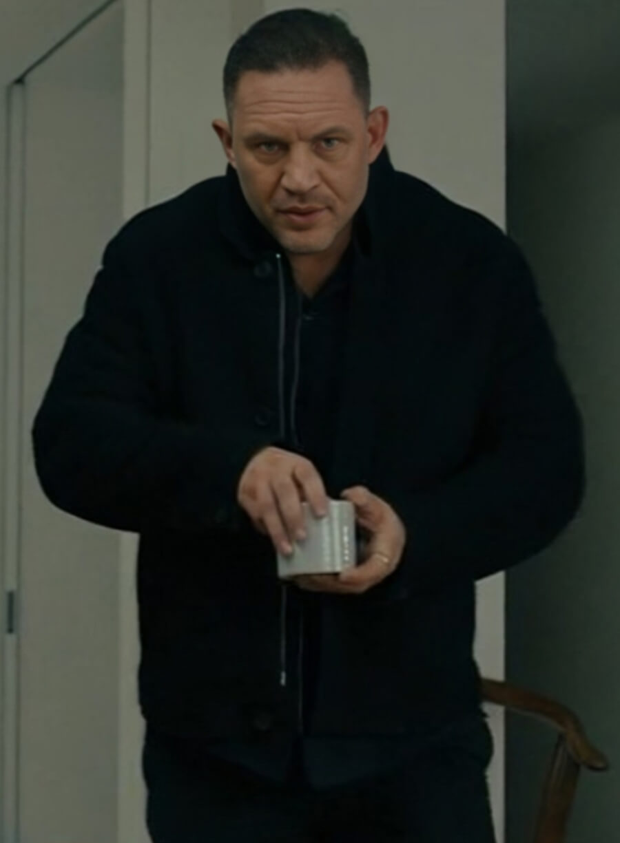 Harpoon Tom Hardy Inspired Black Wool Fabric Wool Jacket - MobLand Tv Series Style
