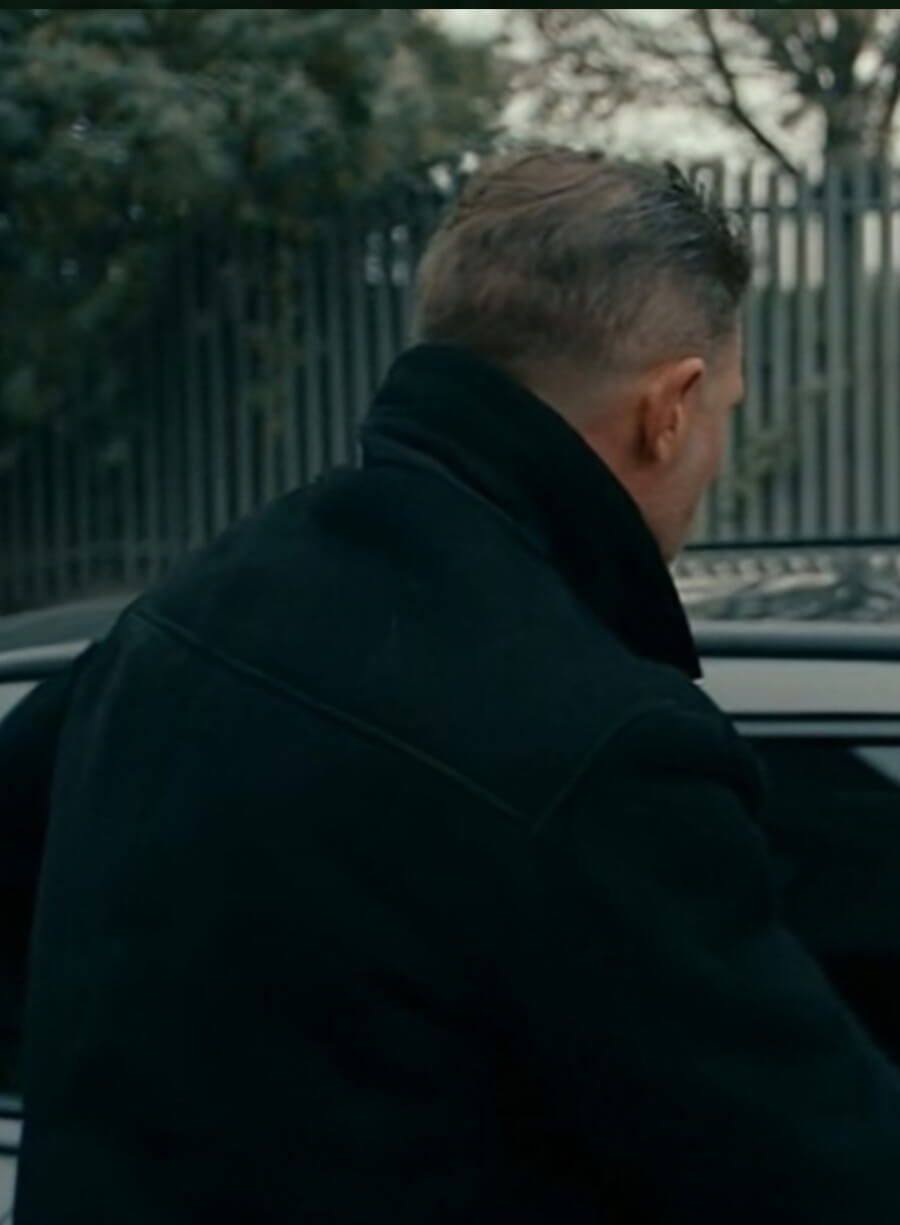Harpoon Tom Hardy Inspired Black Wool Fabric Wool Jacket - MobLand Tv Series Style