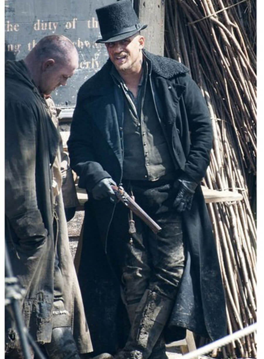 Harpoon Tom Hardy Inspired Black Coat - Taboo Tv Series Style