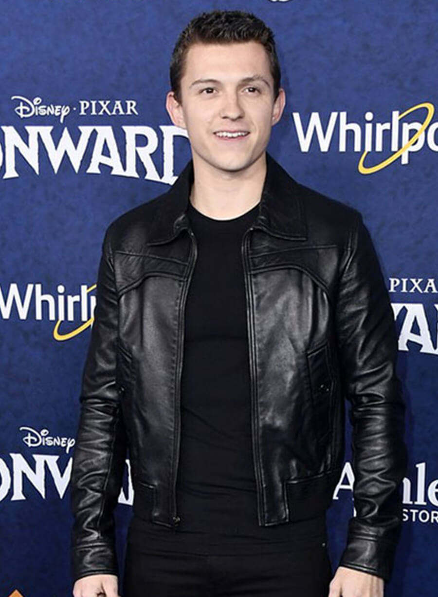 Harpoon Tom Holland Trucker Inspired Black Leather Jacket