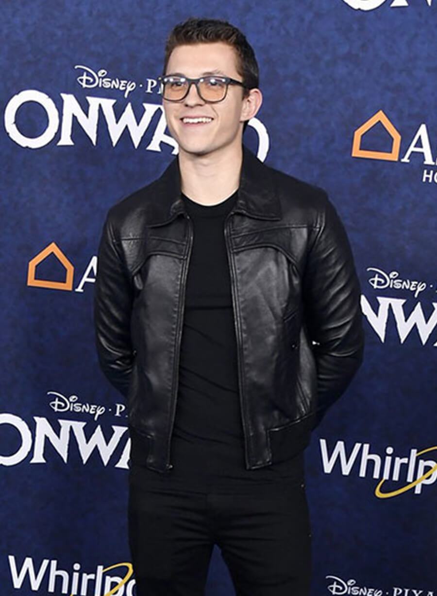 Harpoon Tom Holland Trucker Inspired Black Leather Jacket