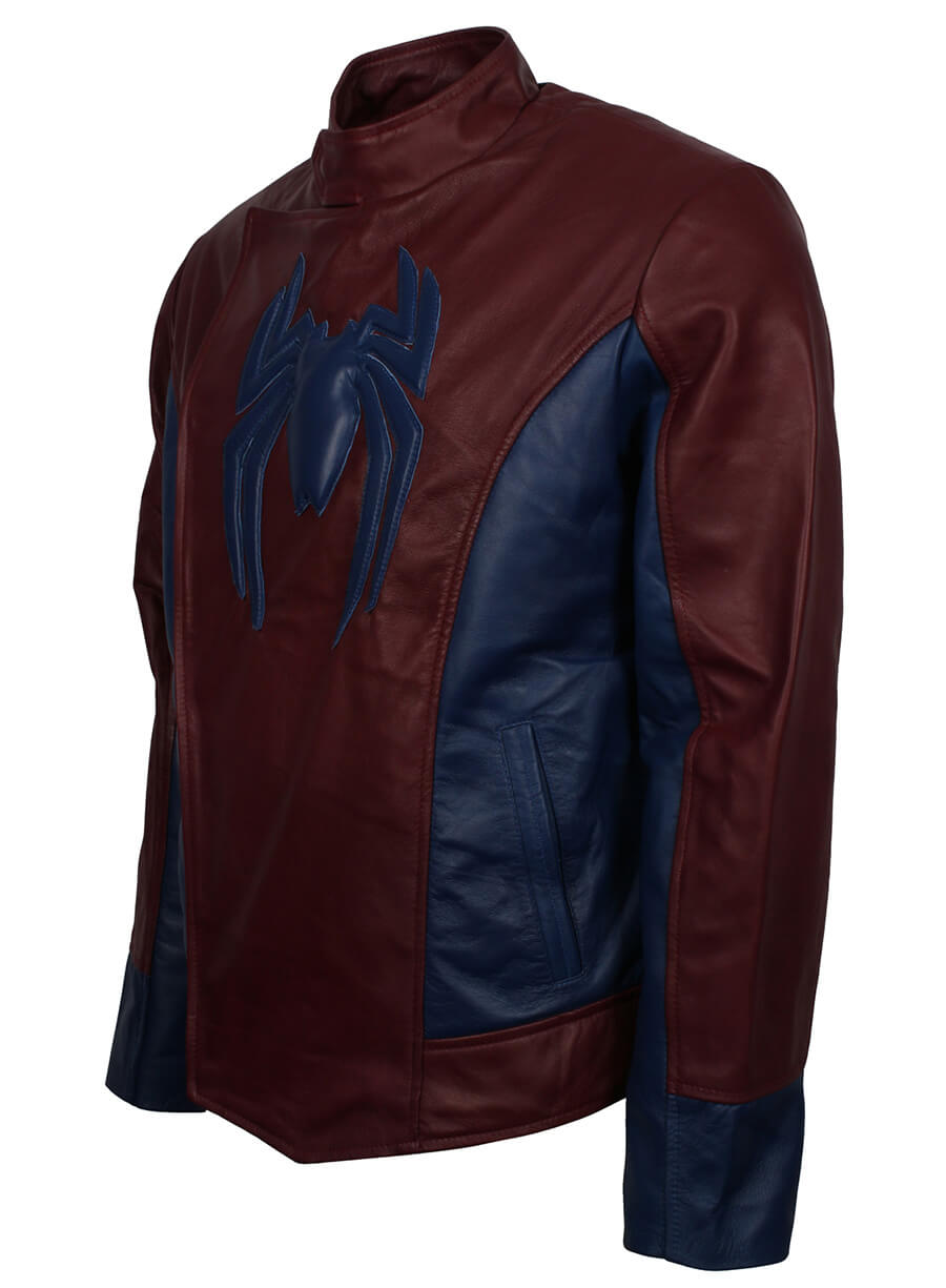 Harpoon Tom Holland Maroon Spiderman Home Coming Inspired Leather Jacket