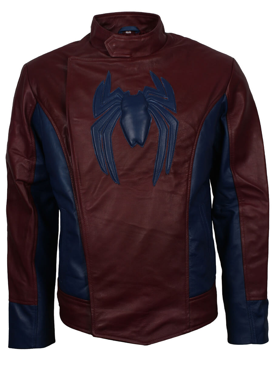 Harpoon Tom Holland Maroon Spiderman Home Coming Inspired Leather Jacket