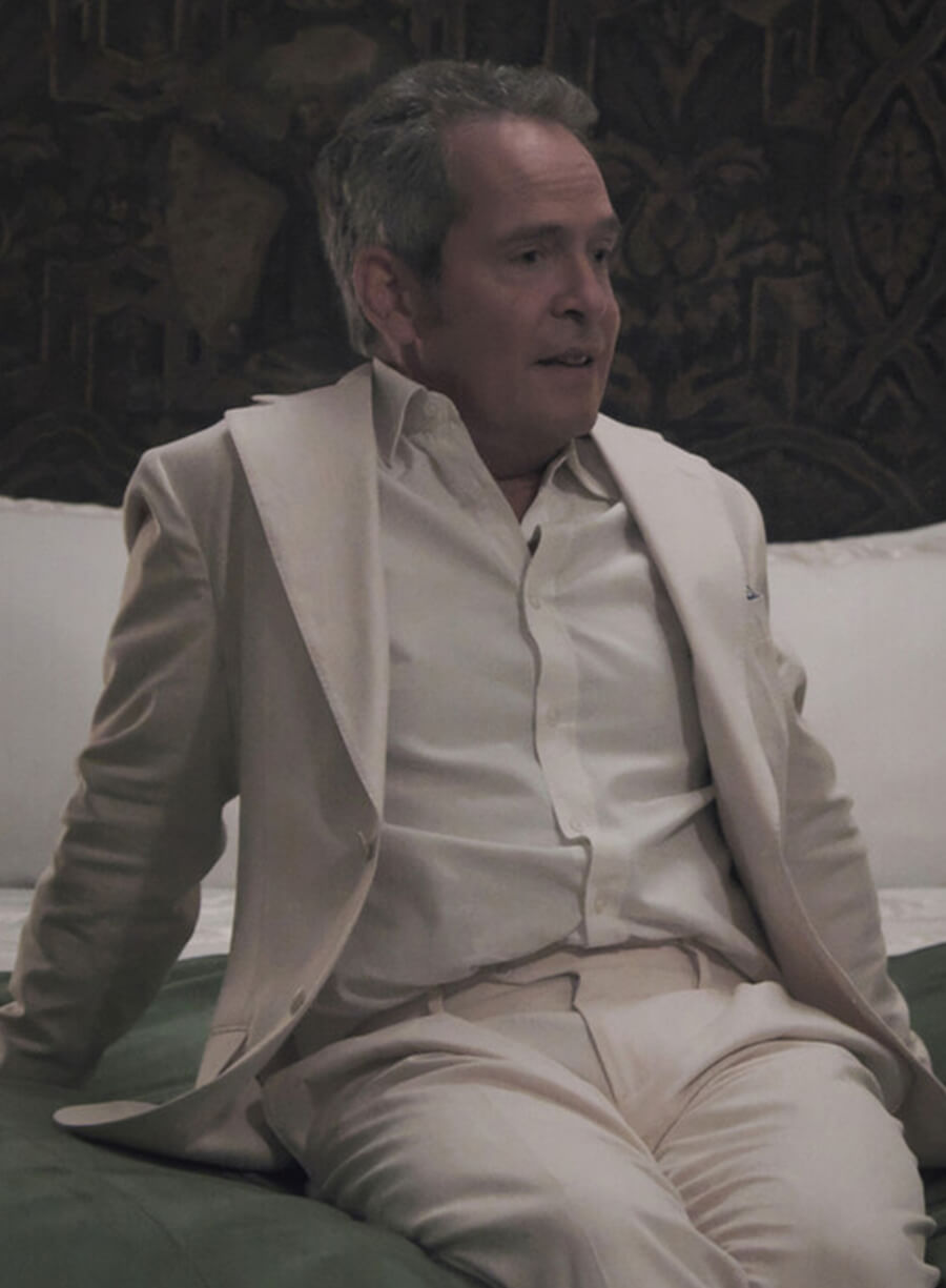 Harpoon Quentin Inspired White Leather Jacket - The White Lotus Style