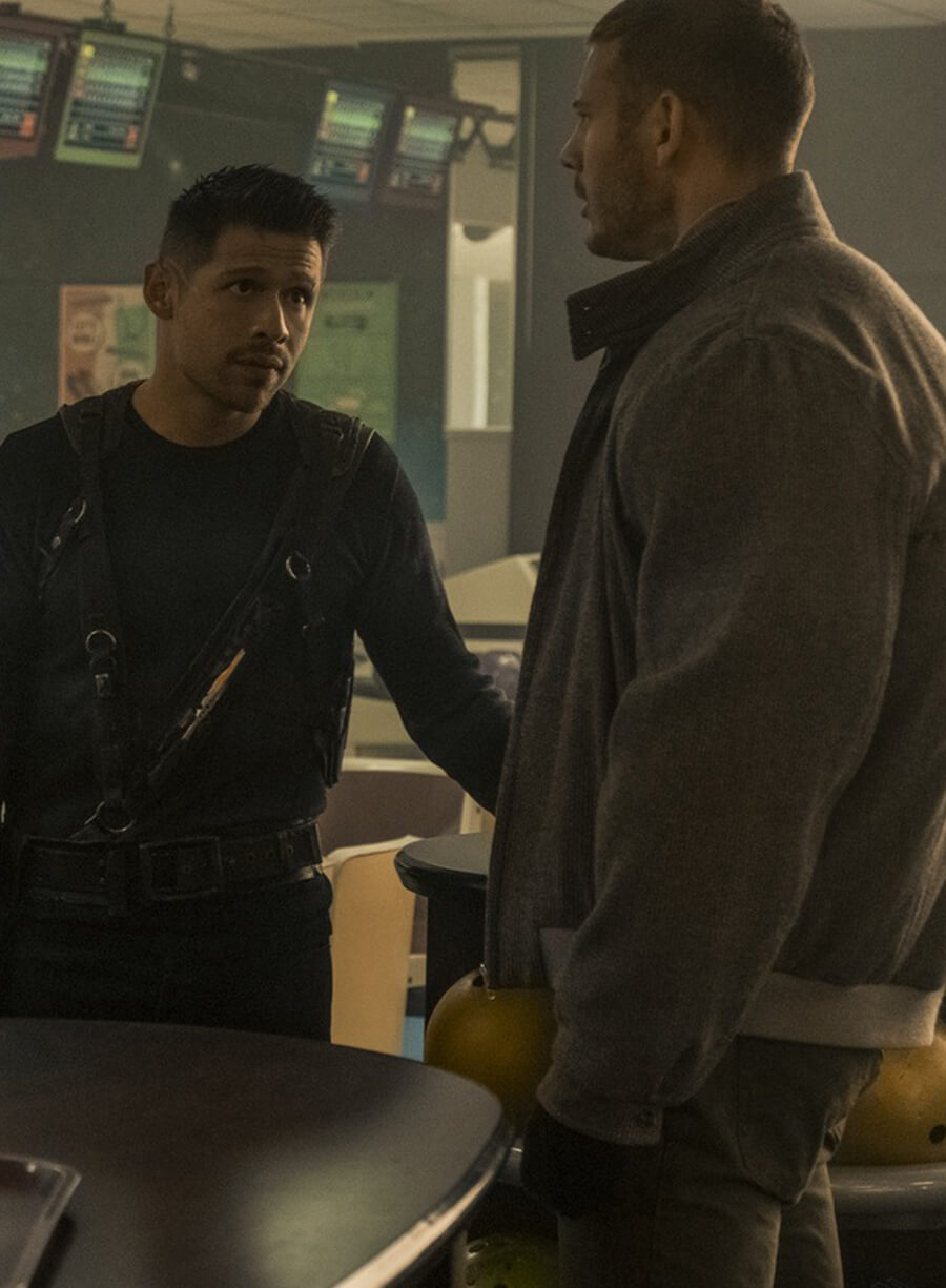 Harpoon Luther Hargreeves Inspired Grey Leather Jacket - The Umbrella Academy Style