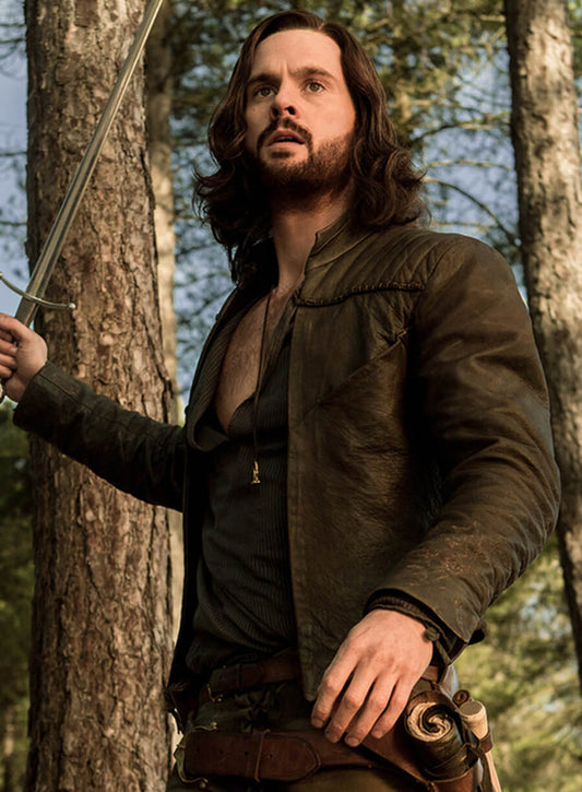 Harpoon Leonardo Da Vinci Inspired Black Leather Jacket - Da Vinci's Demons Style