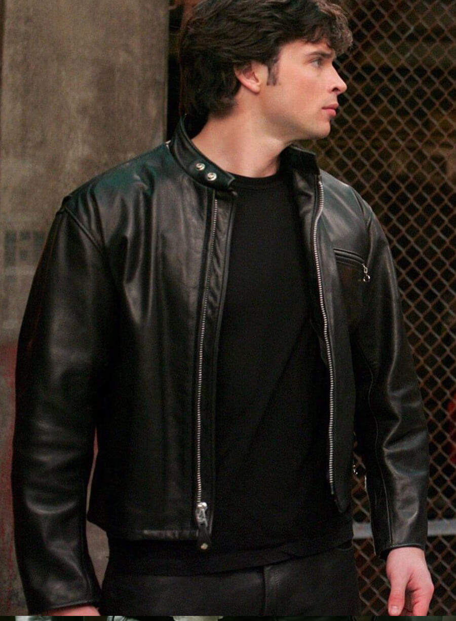 Harpoon Clark Kent Inspired Black Real Leather Leather Jacket - Smallville S06 Style