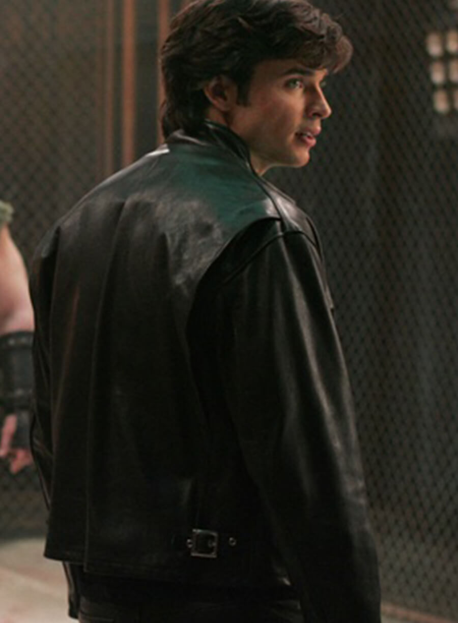 Harpoon Clark Kent Inspired Black Real Leather Leather Jacket - Smallville S06 Style