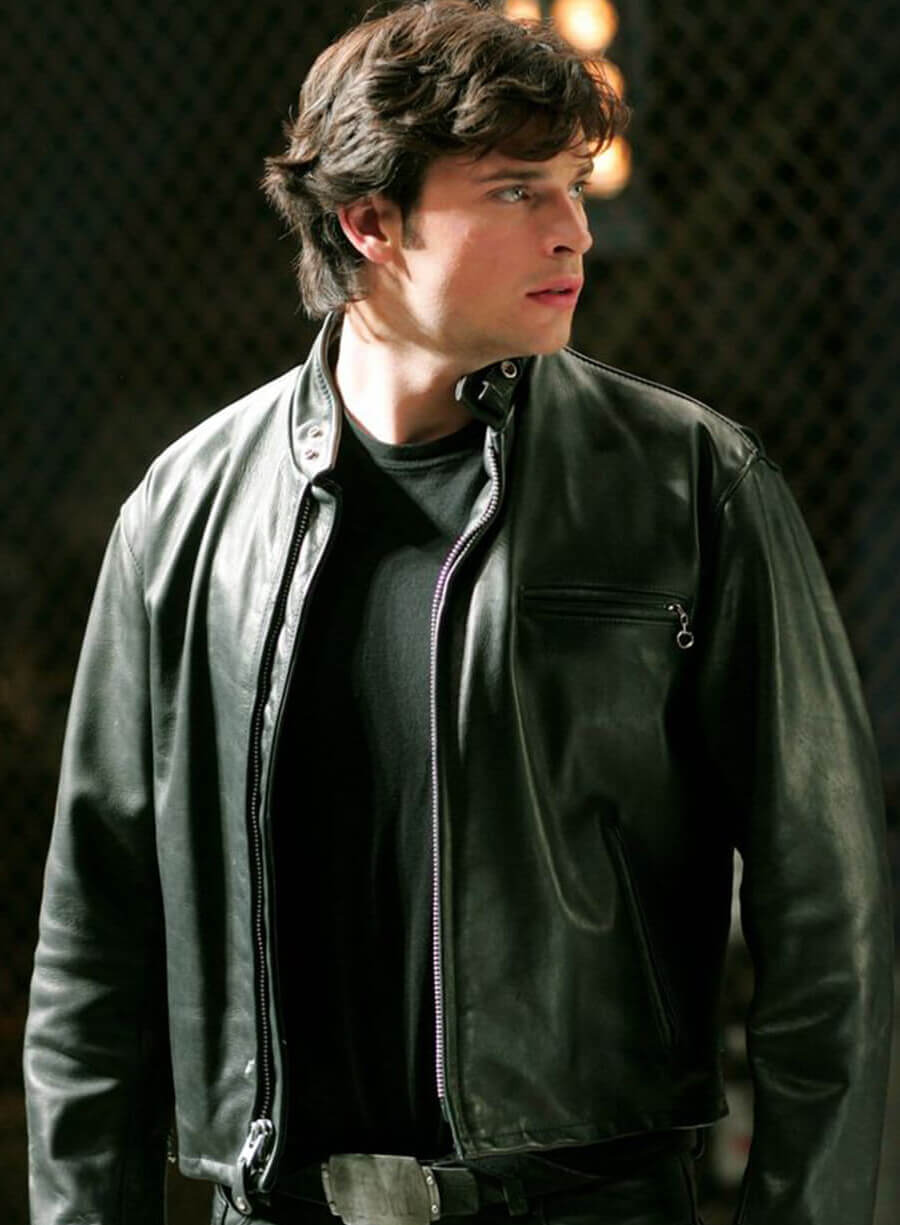 Harpoon Clark Kent Inspired Black Real Leather Leather Jacket - Smallville S06 Style