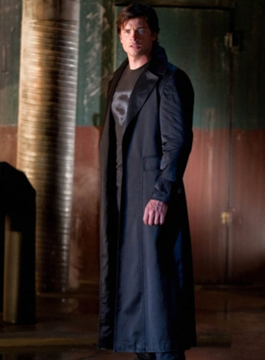 Harpoon Clark Kent Inspired Black Faux Leather or Real Leather Coat - Smallville S09 Style