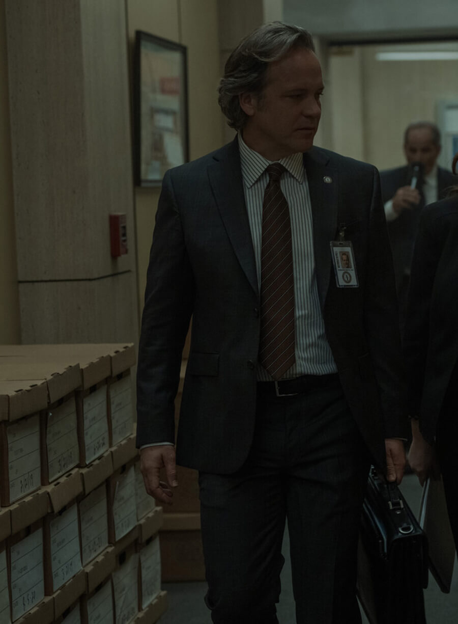 Harpoon Tommy Molto Inspired Grey Suiting Fabric Leather Jacket - Presumed Innocent Style