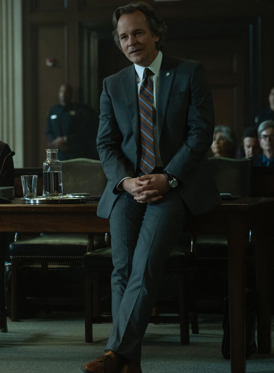 Harpoon Tommy Molto Inspired Grey Suiting Fabric Leather Jacket - Presumed Innocent Style
