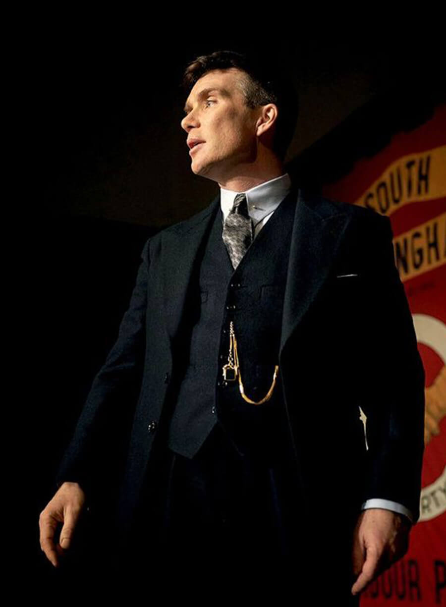 Harpoon Thomas Shelby Inspired Black Leather Jacket - Peaky Blinders Style