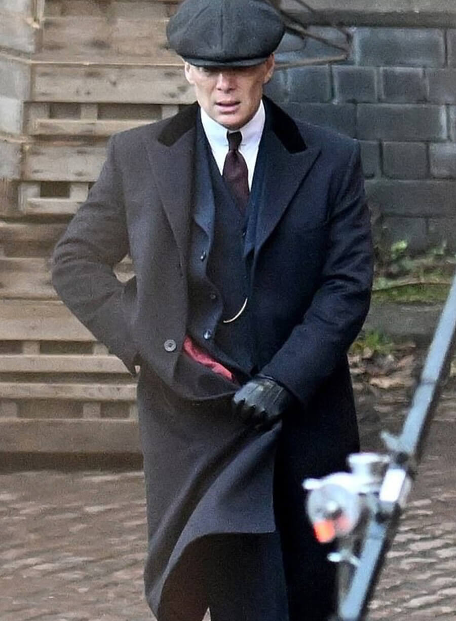 Harpoon Thomas Shelby Inspired Black Wool Coat - Peaky Blinders: The Immortal Man Style