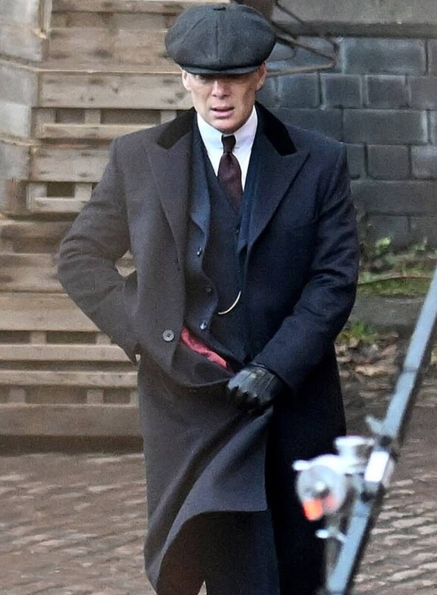 Harpoon Thomas Shelby Inspired Black Wool Coat - Peaky Blinders: The Immortal Man Style