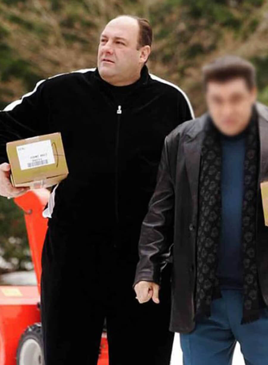 Harpoon Tony Sopranos Inspired Black Velvet Leather Jacket - The Sopranos Style