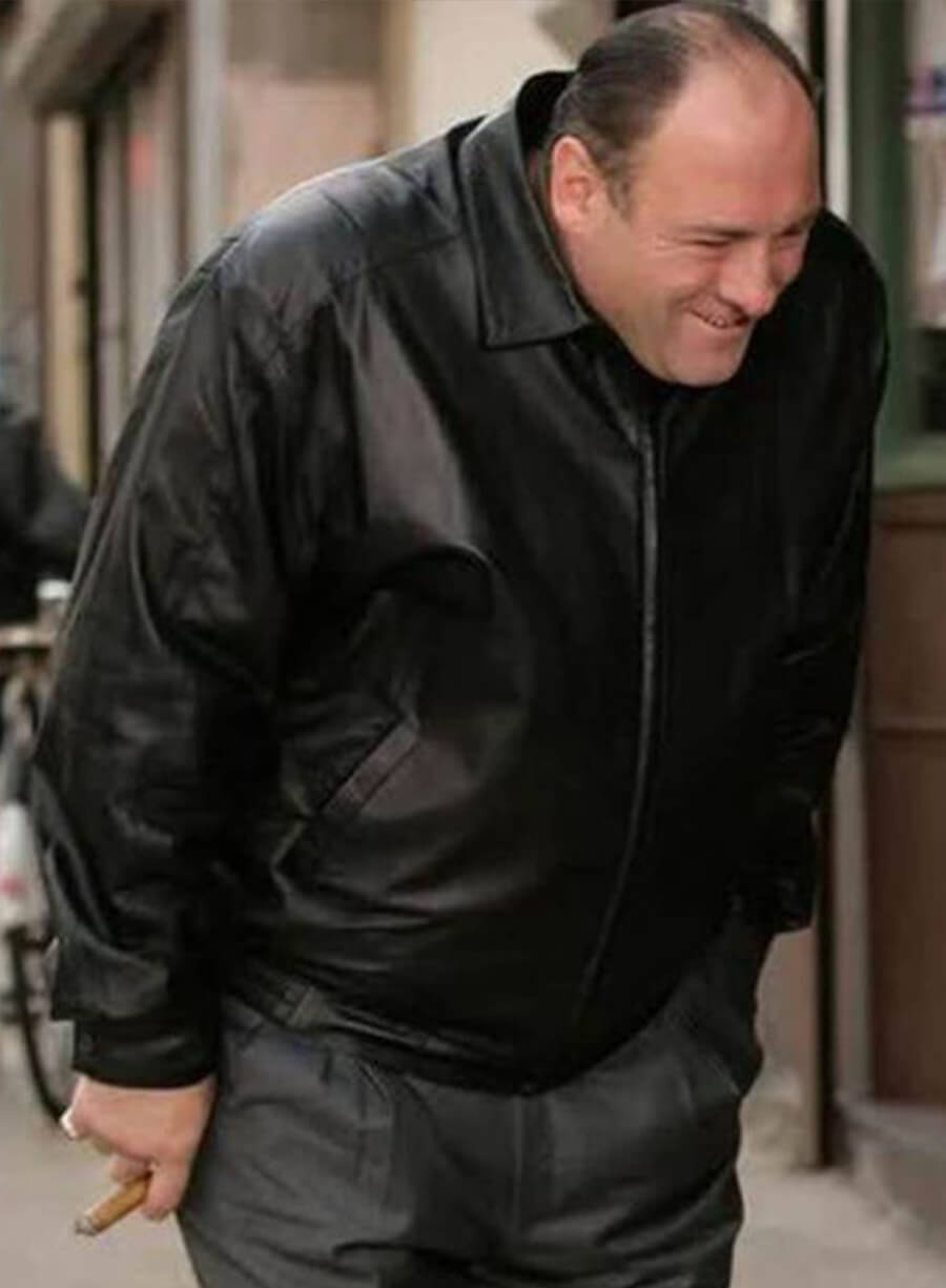 Harpoon Tony Soprano Inspired Black Leather Jacket - The Sopranos Style