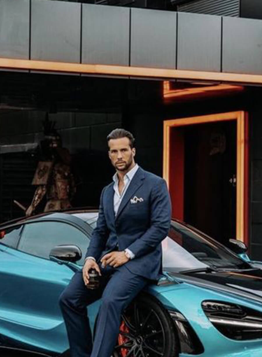Harpoon Tristan Tate Inspired Blue Leather Jacket