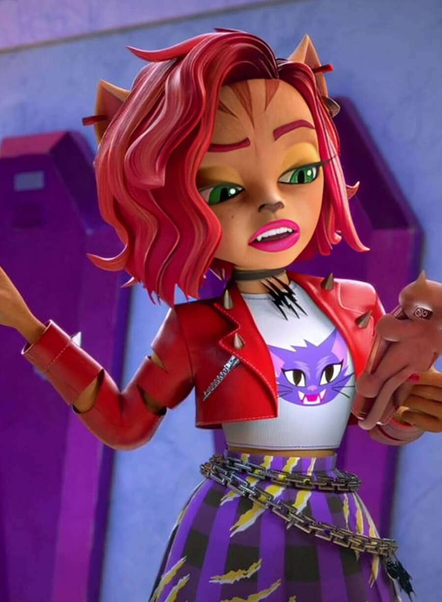 Harpoon Toralei Stripe Inspired Red Leather Jacket - Monster High Style