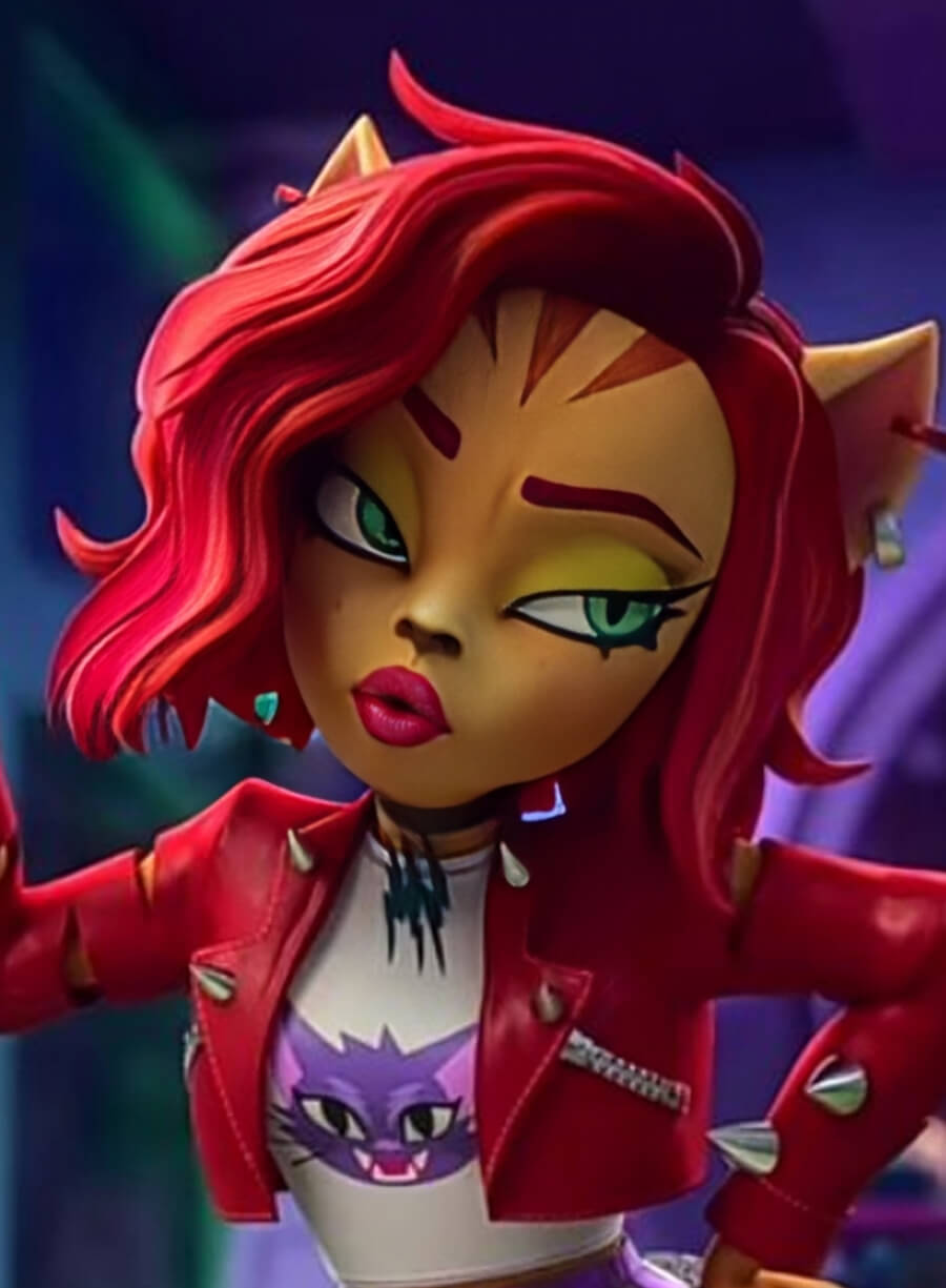 Harpoon Toralei Stripe Inspired Red Leather Jacket - Monster High Style
