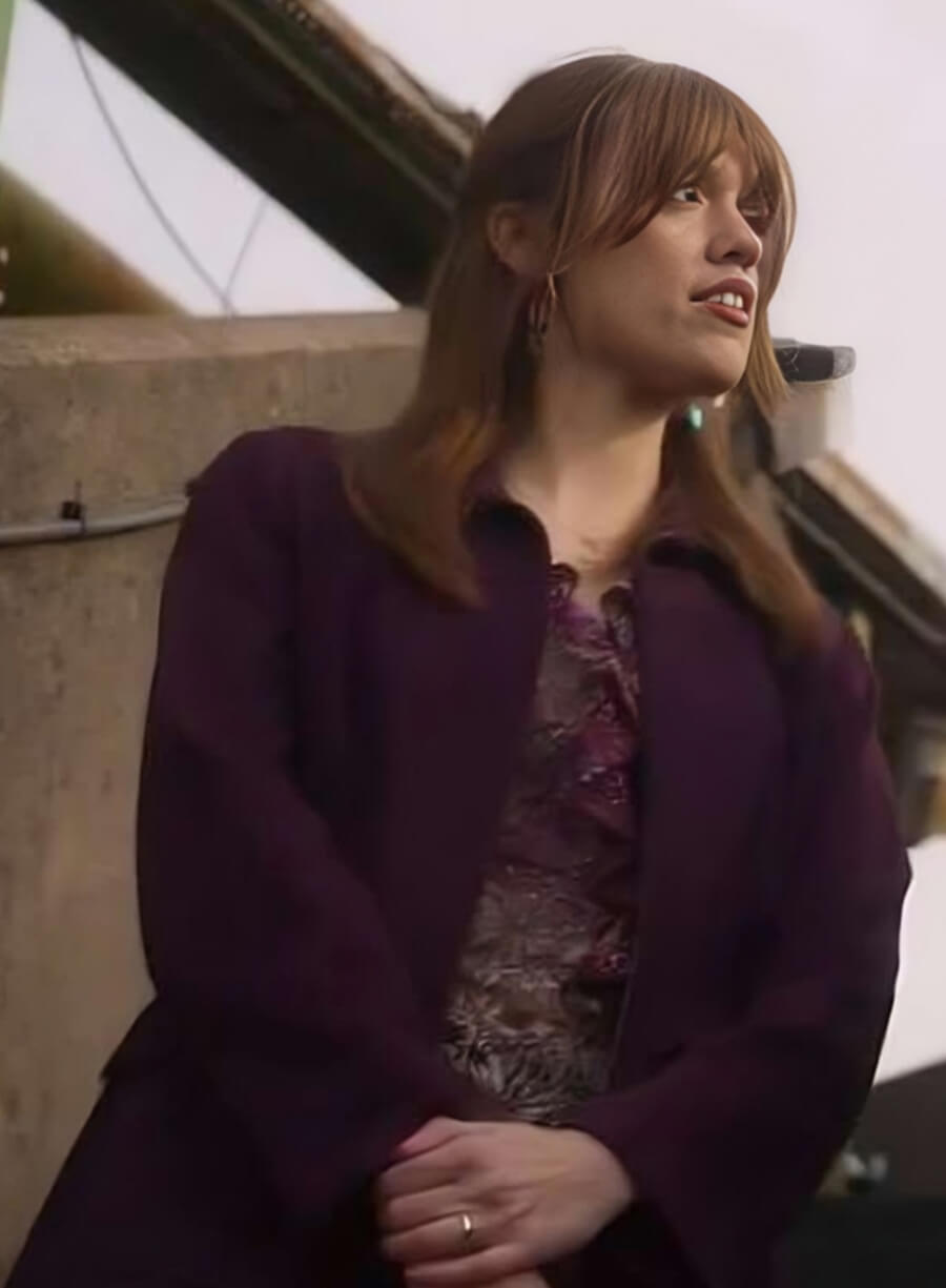 Harpoon Aimee Lou Wood Inspired Purple Cotton Fabric Cotton Jacket - Toxic Town Style
